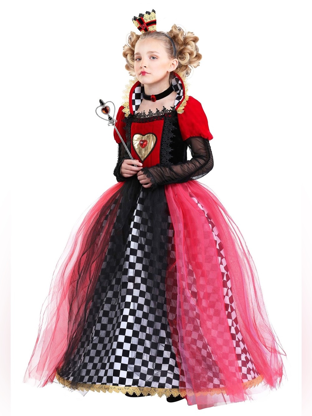 Halloween Costume Kids Queen of Hearts Dress Size Medium 8-10
